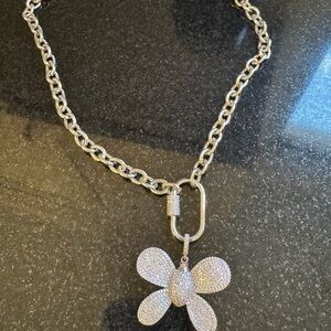 Elegant Silver Butterfly Pendant Necklace